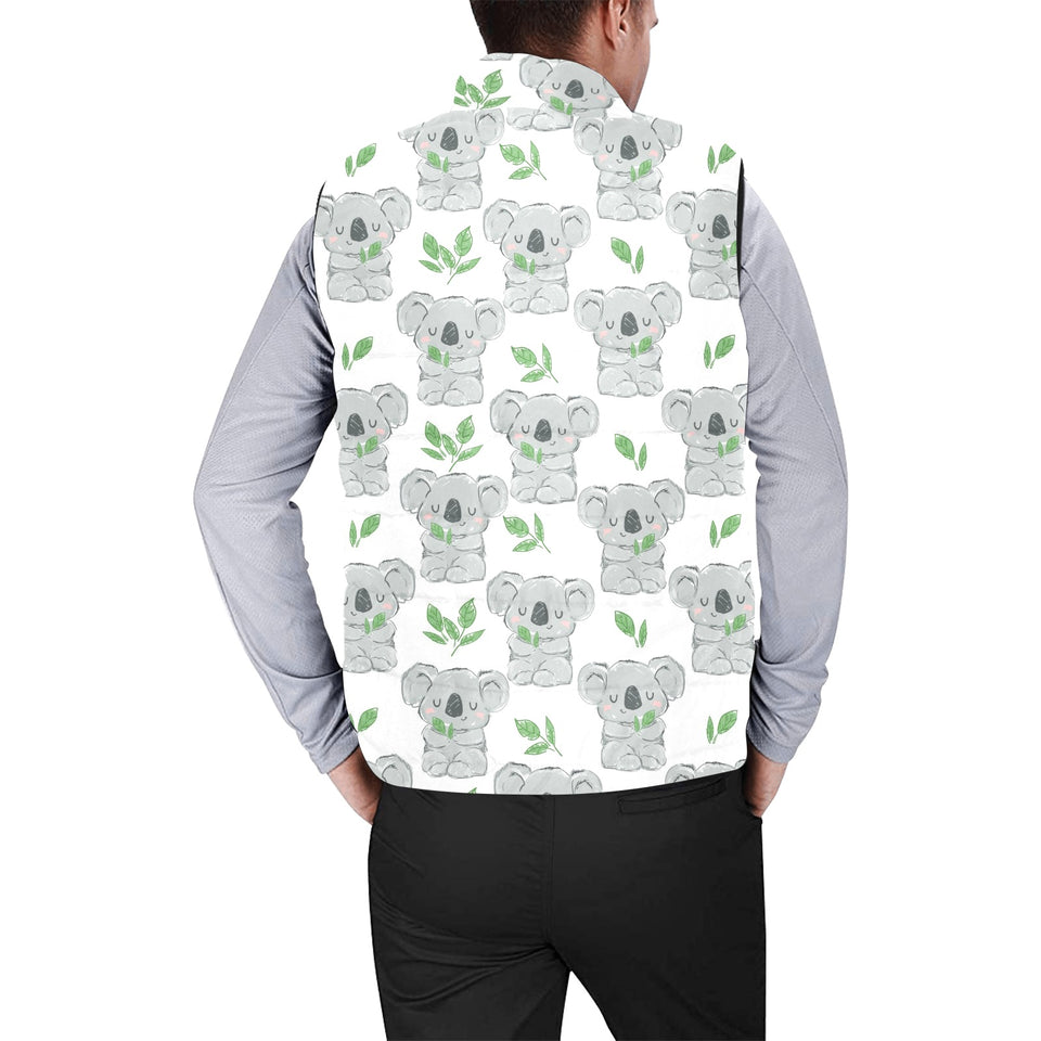 Hand drawn Koala leaves pattern Men's Padded Vest