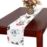 French bulldog cup paw pattern Table Runner