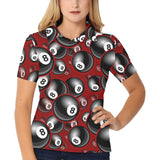 Billiard Ball Pattern Print Design 05 Women's All Over Print Polo Shirt