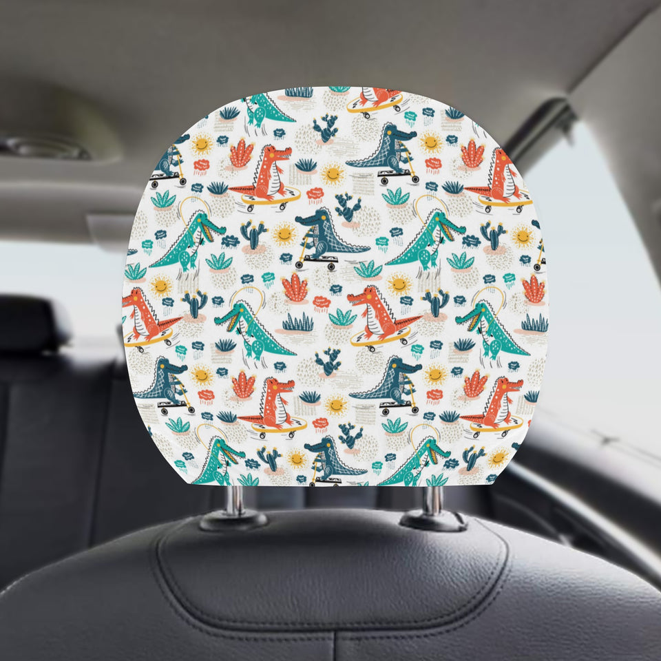 Cute Crocodile Pattern Car Headrest Cover