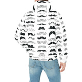 Mustache Beard Pattern Print Design 04 Men's Padded Hooded Jacket