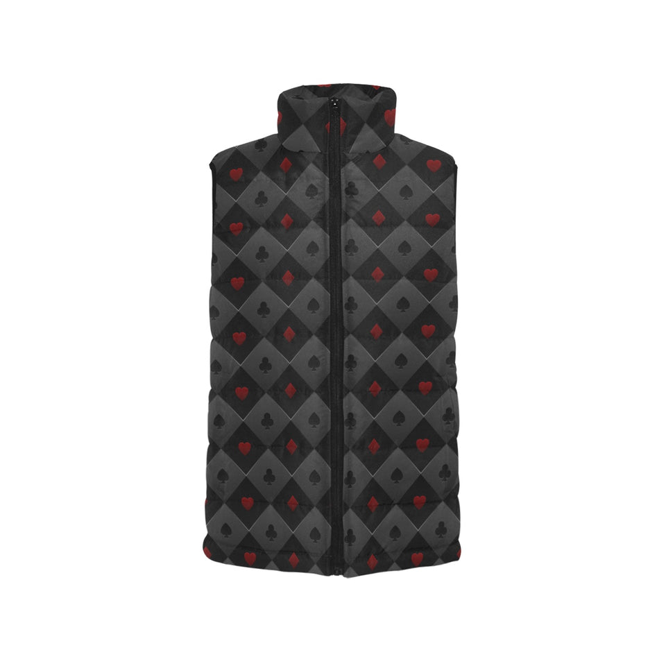 Casino Cards Suits Pattern Print Design 05 Men's Padded Vest