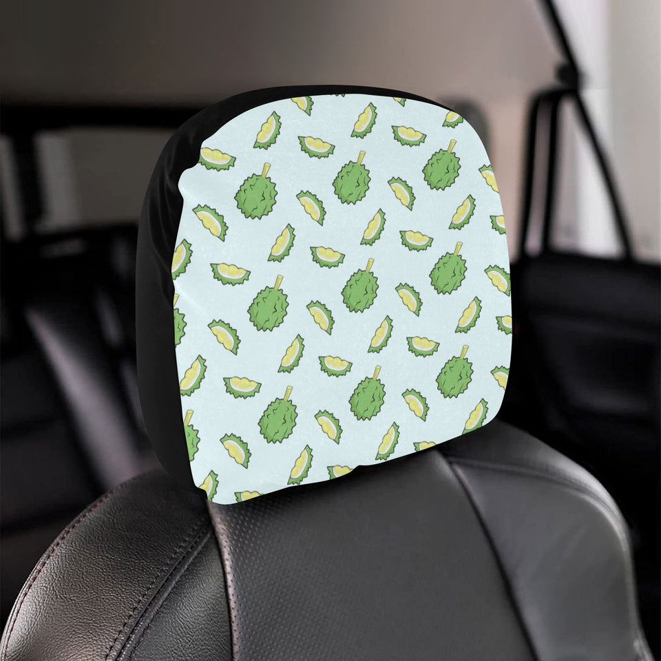 Durian pattern blue background Car Headrest Cover