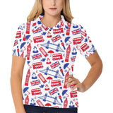 British Pattern Print Design 01 Women's All Over Print Polo Shirt