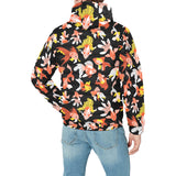 Goldfish Pattern Print Design 03 Men's Padded Hooded Jacket