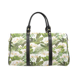 White orchid flower tropical leaves pattern Travel Bag
