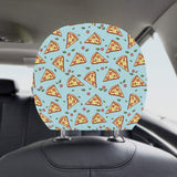Hand drawn pizza blue background Car Headrest Cover