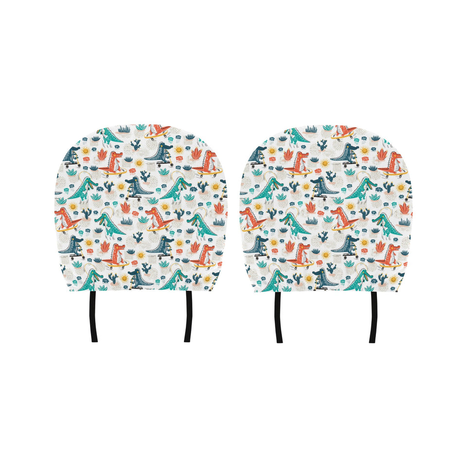 Cute Crocodile Pattern Car Headrest Cover