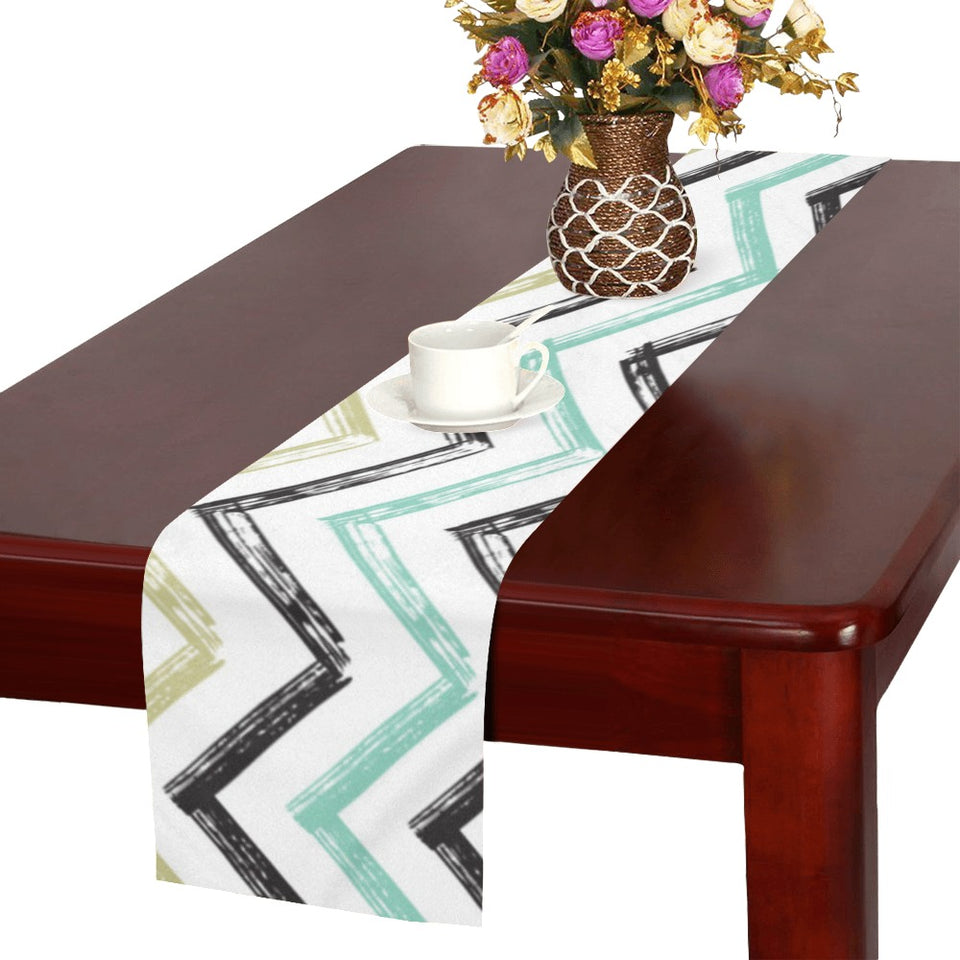 zigzag chevron paint pattern Table Runner