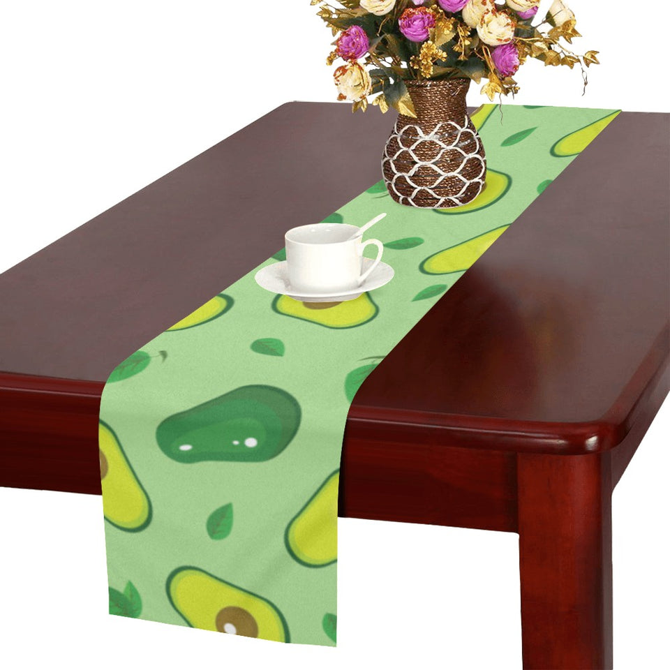 Avocado pattern green background Table Runner