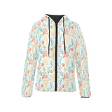 Coral Reef Pattern Print Design 02 Women's Padded Hooded Jacket