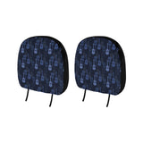 Blue Theme guitar pattern Car Headrest Cover