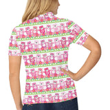 Teddy Bear Pattern Print Design 04 Women's All Over Print Polo Shirt