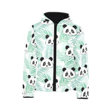 Panda pattern tropical leaves background Kids' Boys' Girls' Padded Hooded Jacket