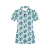 Swordfish Pattern Print Design 05 Women's All Over Print Polo Shirt