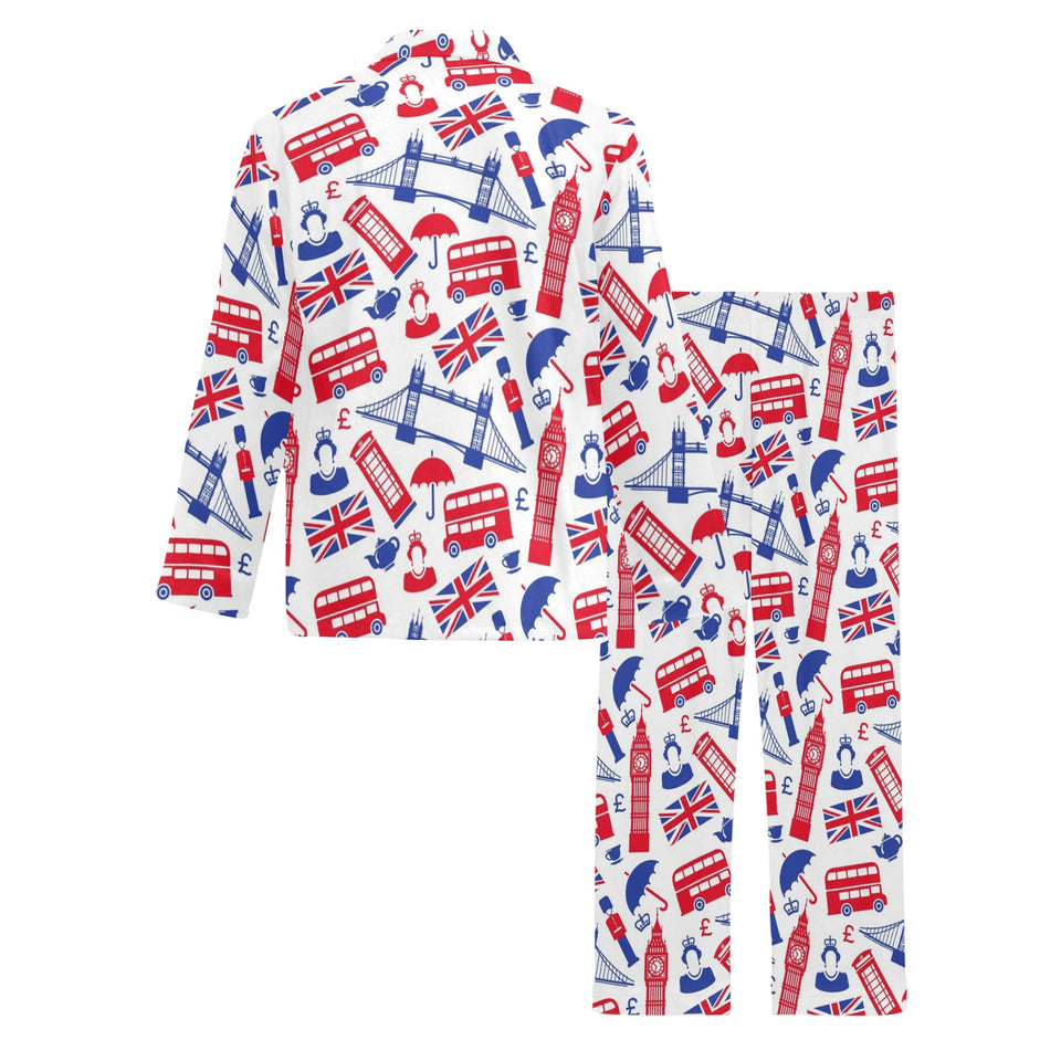 British Pattern Print Design 01 Men's Long Pajama Set