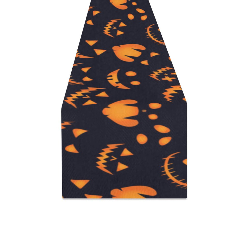 Halloween pattern Pumpkin background Table Runner