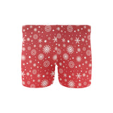 Snowflake pattern red background Men's Swimming Trunks