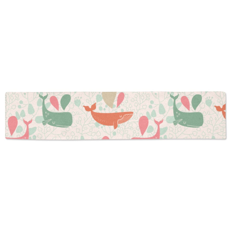 Cute whale pattern Table Runner