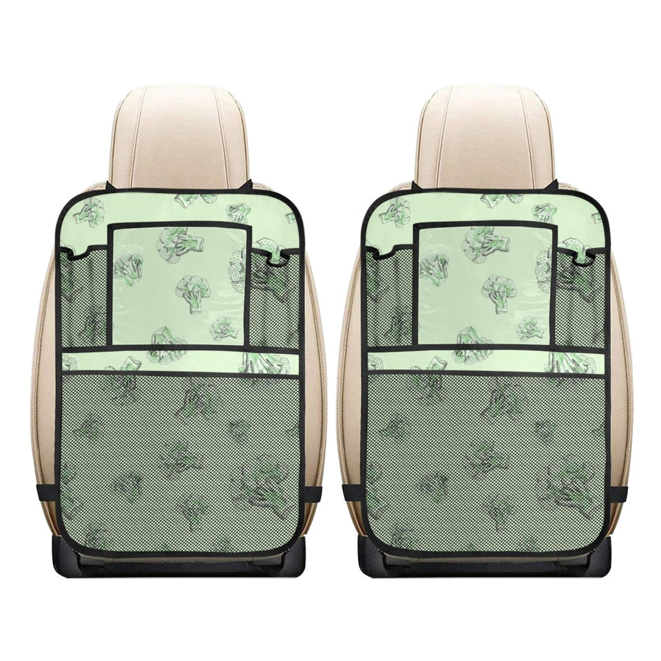 broccoli sketch pattern Car Seat Back Organizer