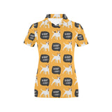 Bull Terrier Pattern Print Design 03 Women's All Over Print Polo Shirt
