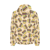 Hamburger Pattern Print Design 01 Men's Padded Hooded Jacket