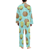 Kiwi blue background Men's Long Pajama Set