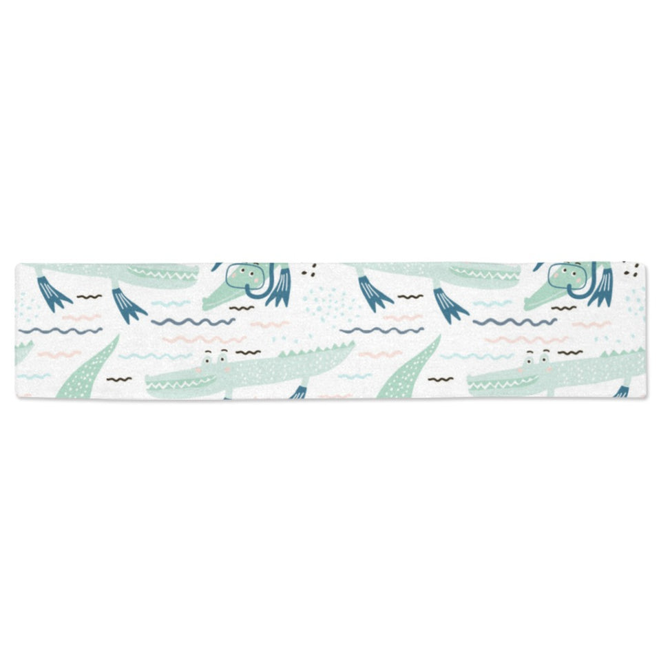 Crocodile diver pattern Table Runner