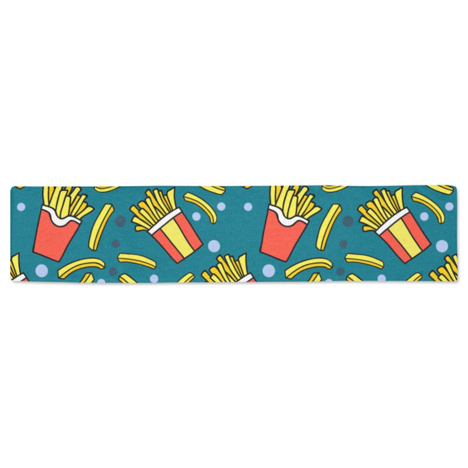 French fries red paper box pattern Table Runner