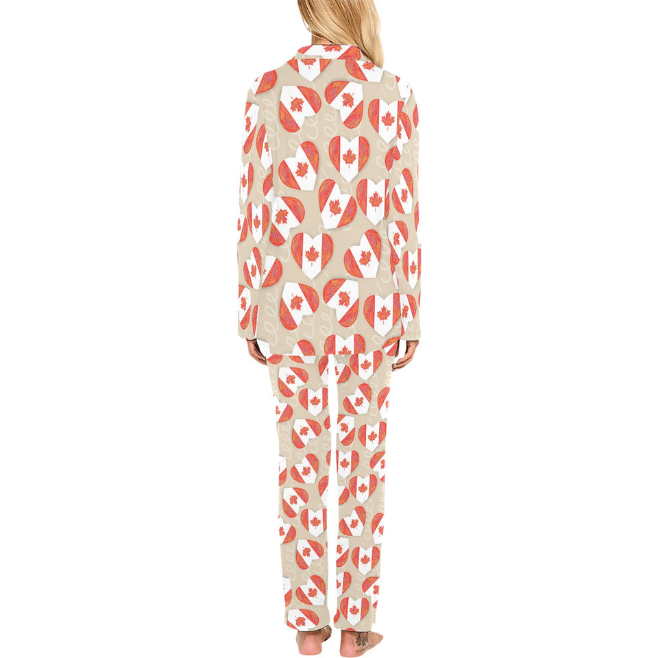 Canada Pattern Print Design 01 Women's Long Pajama Set