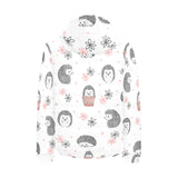 Hedgehog Pattern Print Design 02 Men's Padded Hooded Jacket