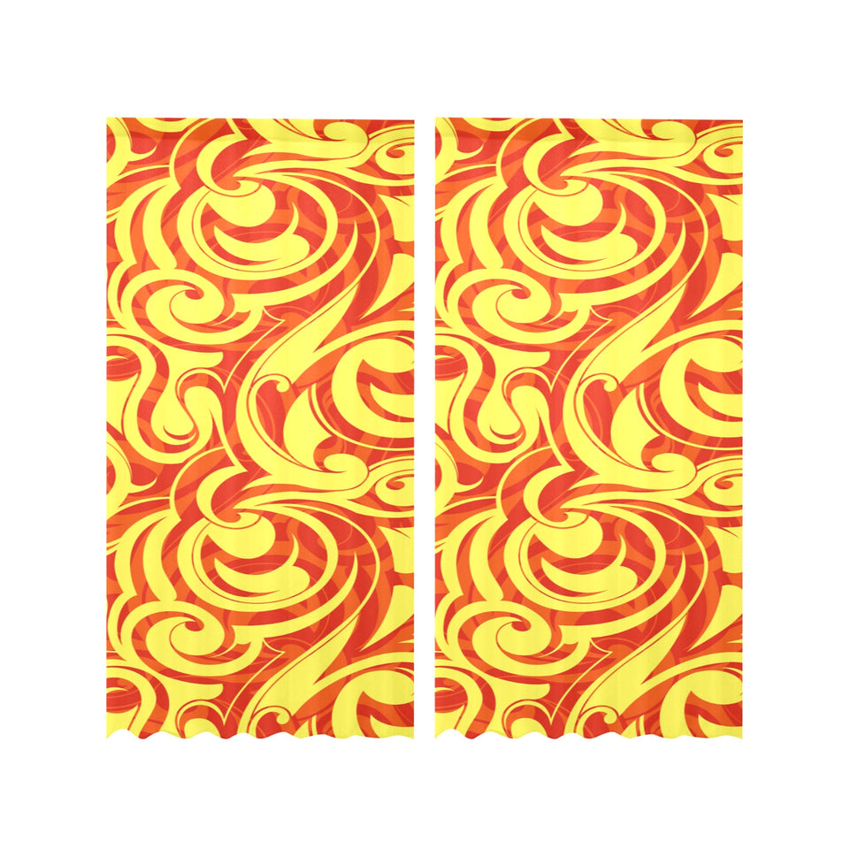 Fire flame design pattern Gauze Curtain