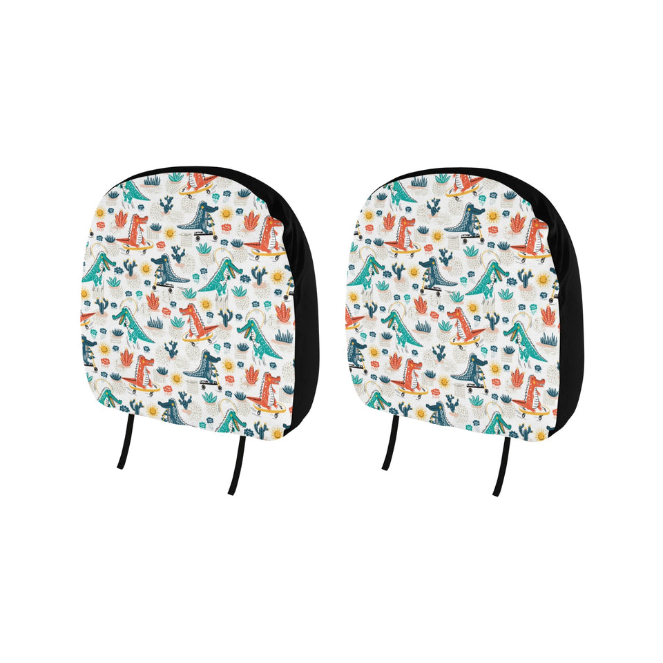 Cute Crocodile Pattern Car Headrest Cover