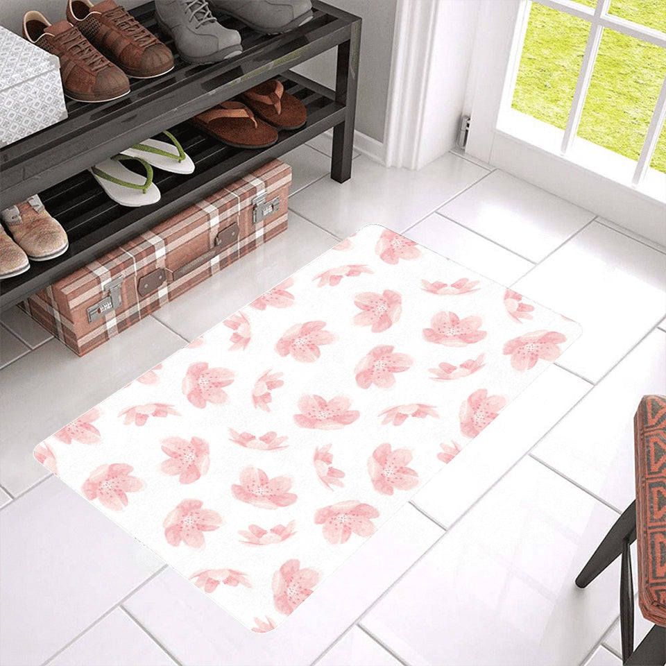 Pink sakura cherry blossom pattern Doormat
