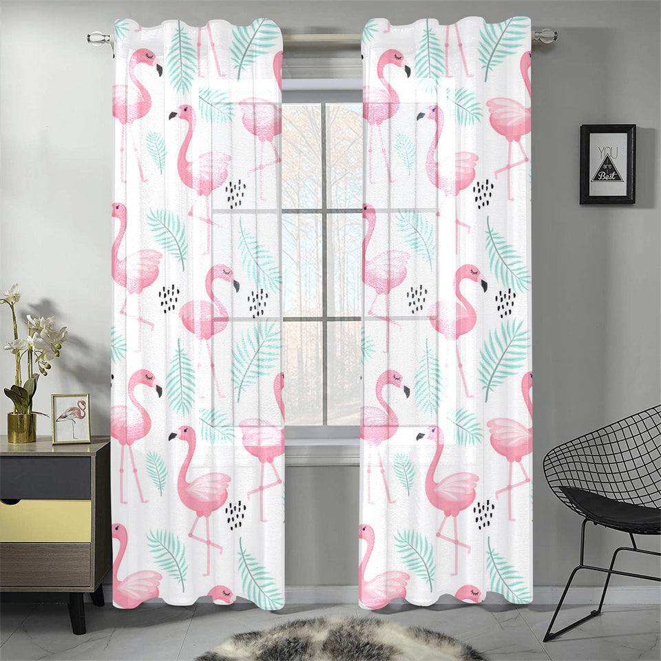 Cute flamingo pattern Gauze Curtain
