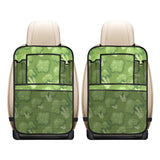 Broccoli pattern green background Car Seat Back Organizer