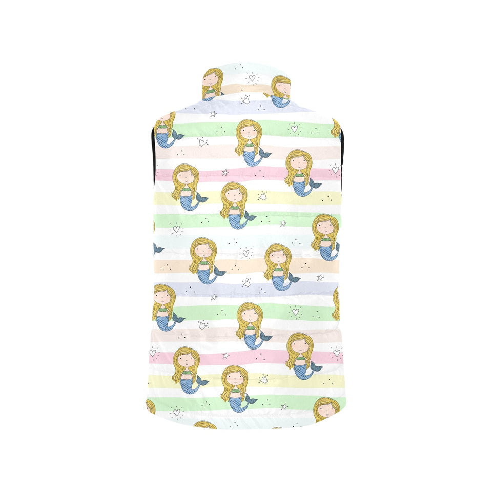Cute hand drawn mermaid Men's Padded Vest