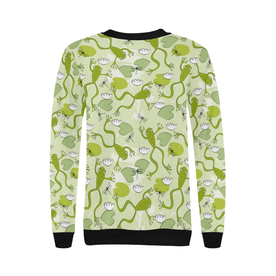 Cute frog dragonfly pattern Women's Crew Neck Sweatshirt