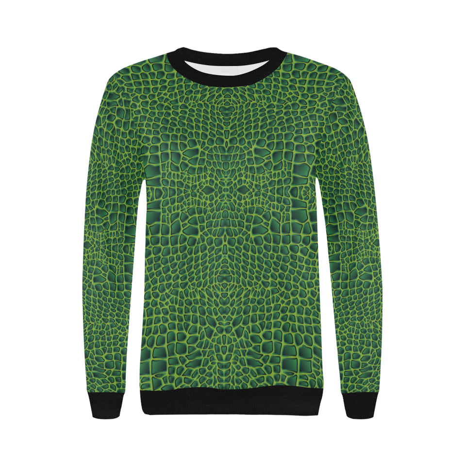 Crocodile Skin Printed Women's Crew Neck Sweatshirt