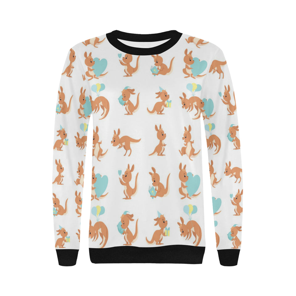 Cute Kangaroo pattern Women's Crew Neck Sweatshirt