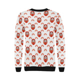 Daruma japanese wooden doll design pattern Women's Crew Neck Sweatshirt