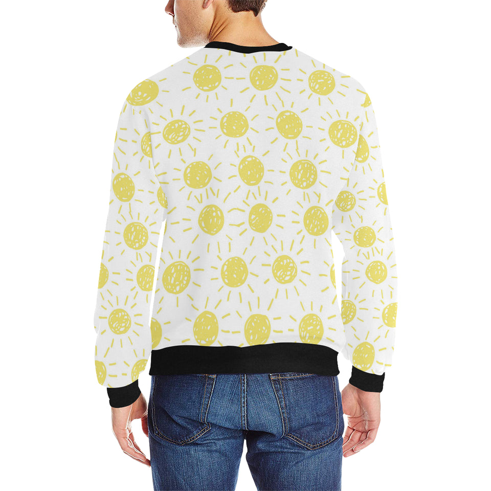 hand drawn sun pattern Men's Crew Neck Sweatshirt