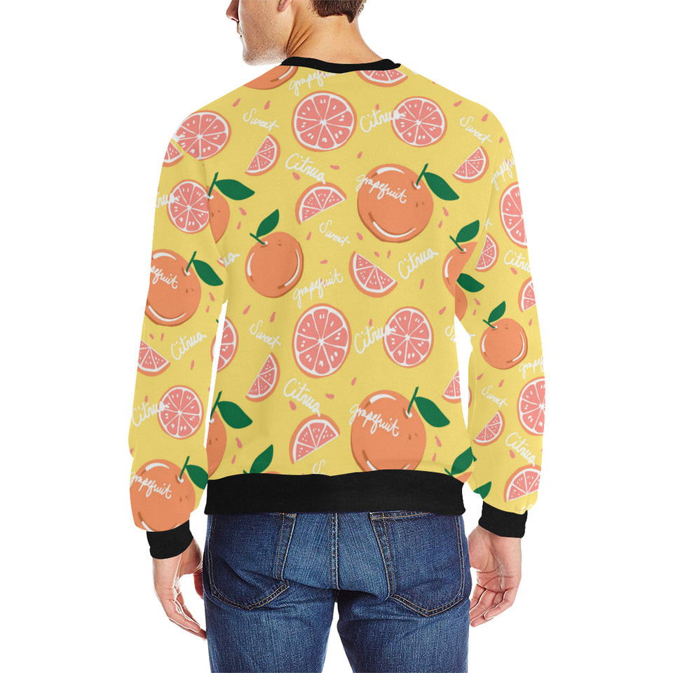 Grapefruit yellow background Men's Crew Neck Sweatshirt