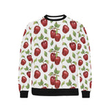 Red apples pattern Men's Crew Neck Sweatshirt