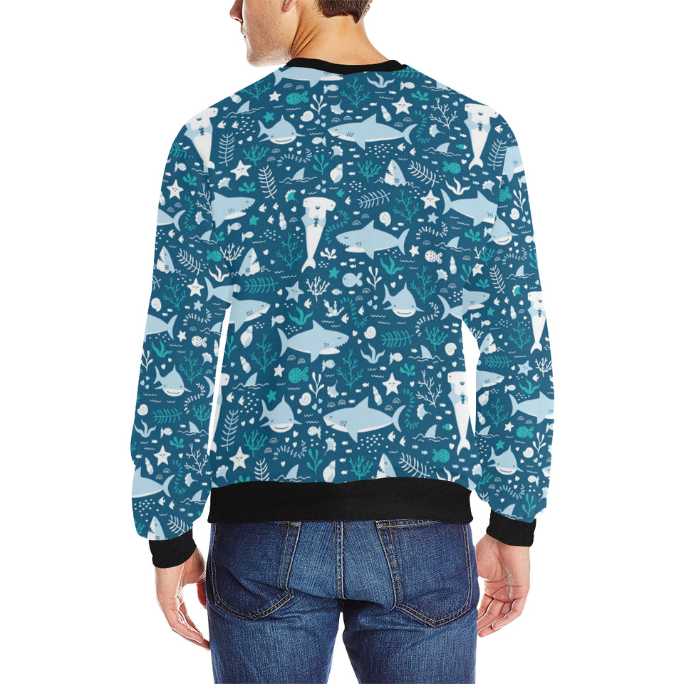 Cute shark pattern Men's Crew Neck Sweatshirt