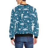 Cute shark pattern Men's Crew Neck Sweatshirt