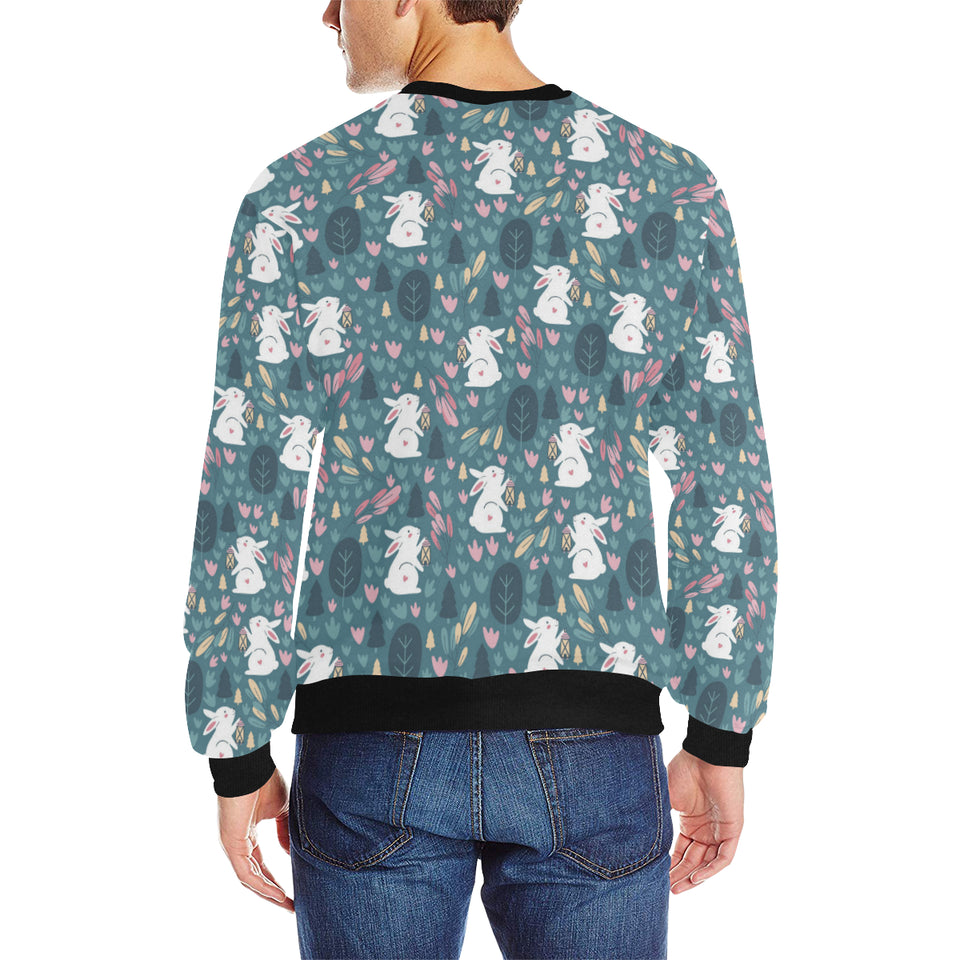 Cute rabbit pattern Men's Crew Neck Sweatshirt