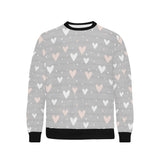 Heart pattern gray background Men's Crew Neck Sweatshirt