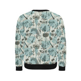 Dragonfly Butterfly Plants insect flower vintage s Men's Crew Neck Sweatshirt