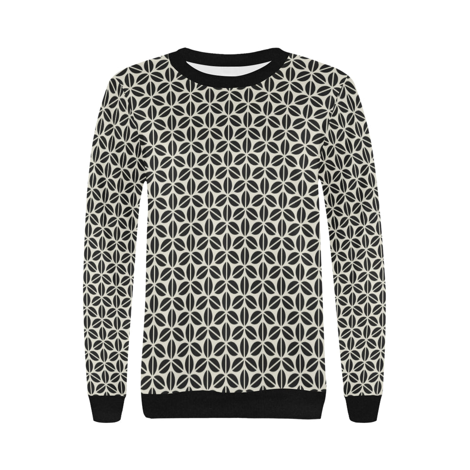 Coffee bean abstract modern pattern Women's Crew Neck Sweatshirt